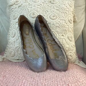 Sam Edelman Women's Shimmering Silver Flats